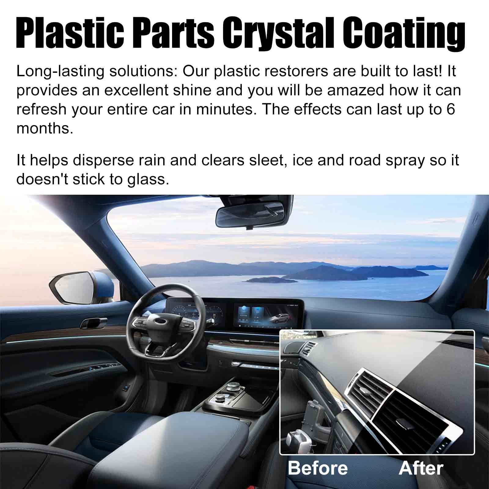 Ejwqwqe Crystal Coating for Car,Plastic Parts Crystal Coating,Plastic Parts Crystal Coating for Car,Easy to Use Car Refresher, Great Gloss Protection